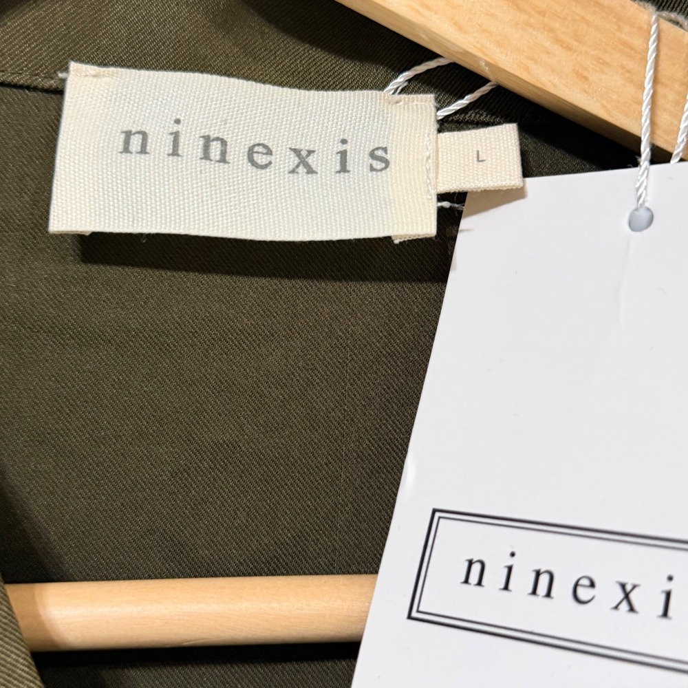Ninexis Womens Olive Green Utility Vest Sleeveless Button Up Cargo Pocket L NEW - Picture 6 of 9